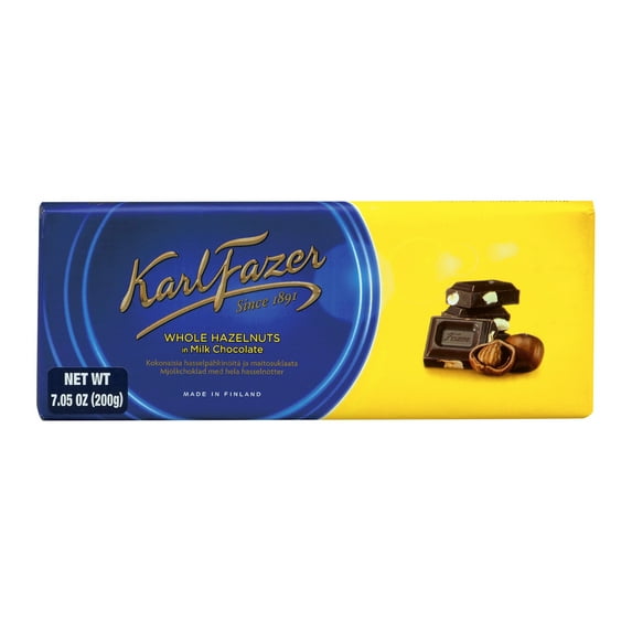 Karl Fazer Milk Chocolate Bar with Whole Hazelnuts (7 ounce)