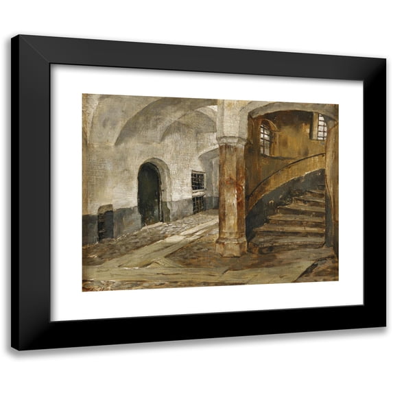 Karl Gebhardt 14x12 Black Modern Framed Museum Art Print Titled - Study from Hall 3