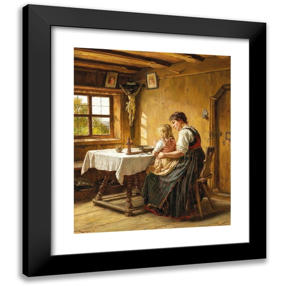 Karl Gebhardt 20x23 Black Modern Framed Museum Art Print Titled - Saying Grace