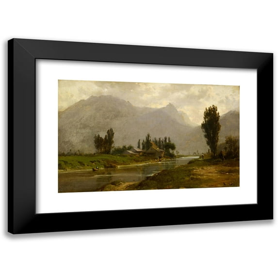 Karl Girardet 18x13 Black Modern Framed Museum Art Print Titled - Mill Near Weather
