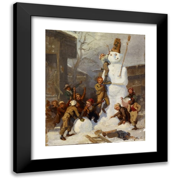 Karl Girardet 20x23 Black Modern Framed Museum Art Print Titled - The Snowman