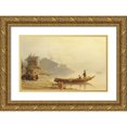 thumbnail image 1 of Karl Girardet 24x16 Gold Ornate Framed and Double Matted Museum Art Print Titled - Unloading the Catch, 1 of 4