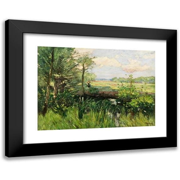 Karl Hagemeister 14x11 Black Modern Framed Museum Art Print Titled - The Schwielowsee Near Kaputh - Spring (1882)