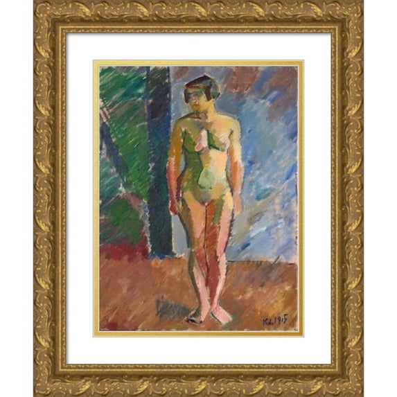 Karl Isakson 11x14 Gold Ornate Wood Frame and Double Matted Museum Art Print Titled - Standing Model (1915)