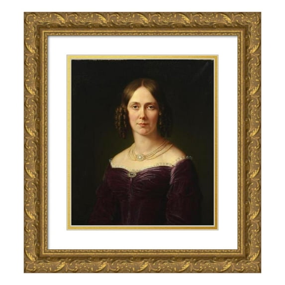 Karl Jakob Theodor Leybold 12x14 Gold Ornate Wood Frame and Double Matted Museum Art Print Titled - Pauline Freifrau of Koenig-Warthausen