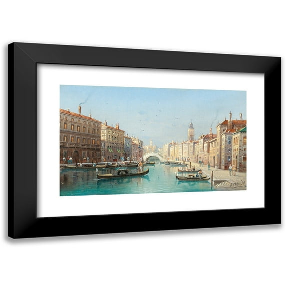 Karl Kaufmann 24x16 Black Modern Framed Museum Art Print Titled - Venetian Scene IIi
