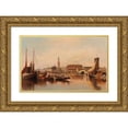 thumbnail image 1 of Karl Kaufmann 24x17 Gold Ornate Framed and Double Matted Museum Art Print Titled - Venetian Scene with View of St Mark's Square, 1 of 4