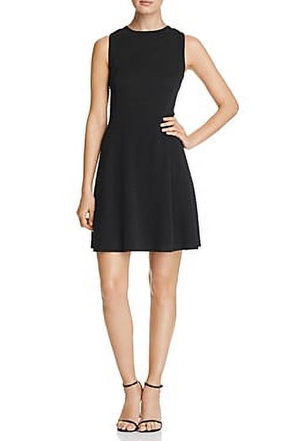 Karl Lagerfeld BLACK Textured Fit-and-Flare Dress, US 16