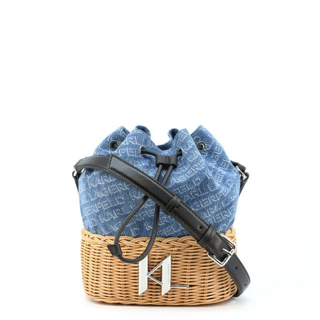 Karl Lagerfeld Denim & Wood Weave Handbag - Walmart.com