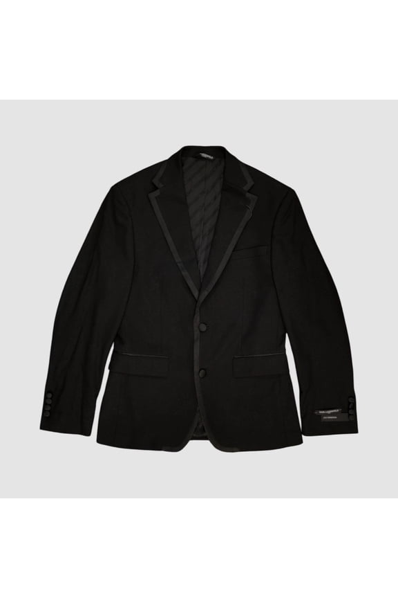 Karl Lagerfeld Men's Acton 2-Piece Tuxedo Modern Fit Suit Black B4HP $495 (36,Short,29 in)