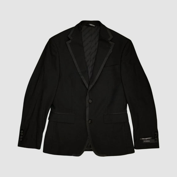 Karl Lagerfeld Mens Modern fit 2 Piece Tuxedo Suit 46 R / 39 Waist Black Stretch