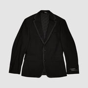Karl Lagerfeld Mens Modern fit 2 Piece Tuxedo Suit 46 R / 39 Waist Black Stretch