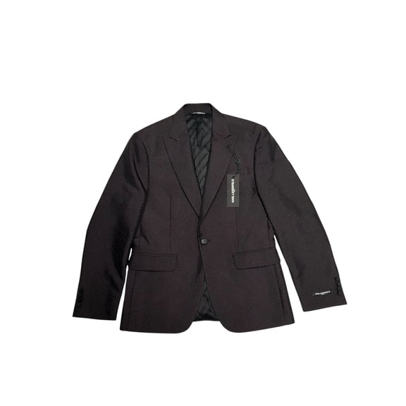 Karl Lagerfeld Paris Men Breasted Herringbone Modern Jacket Blazer Red B4HP $295 (Regular,40)