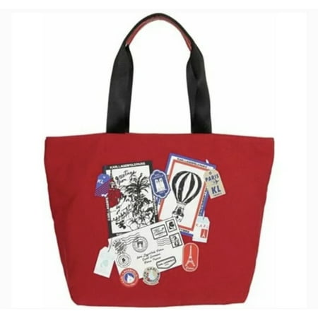 Karl Lagerfeld Paris "Kristen" Tote Red Canvas