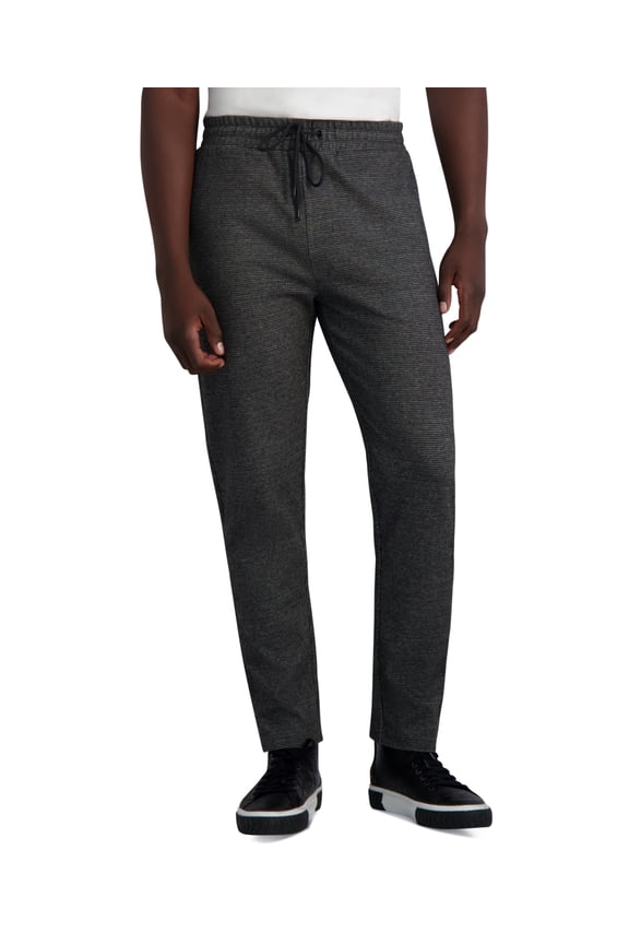 Karl Lagerfeld Mens Textured Athletic Track Pants, Grey, XX-Large