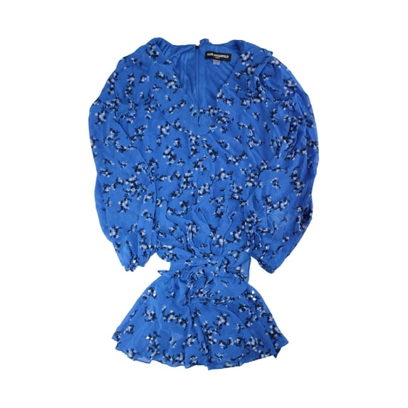 Karl Lagerfeld Paris Ruffled Tiered Dress - Navy, navy, Size 14