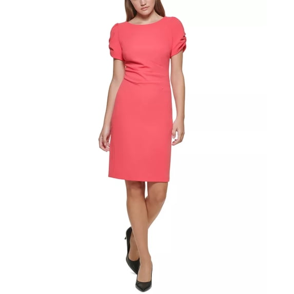 Karl Lagerfeld Paris Side Ruched Sheath Dress Red 6