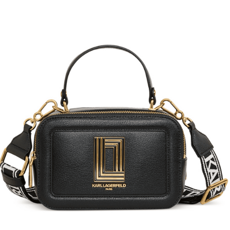 Karl Lagerfeld Paris Simone Small Leather Crossbody - Black