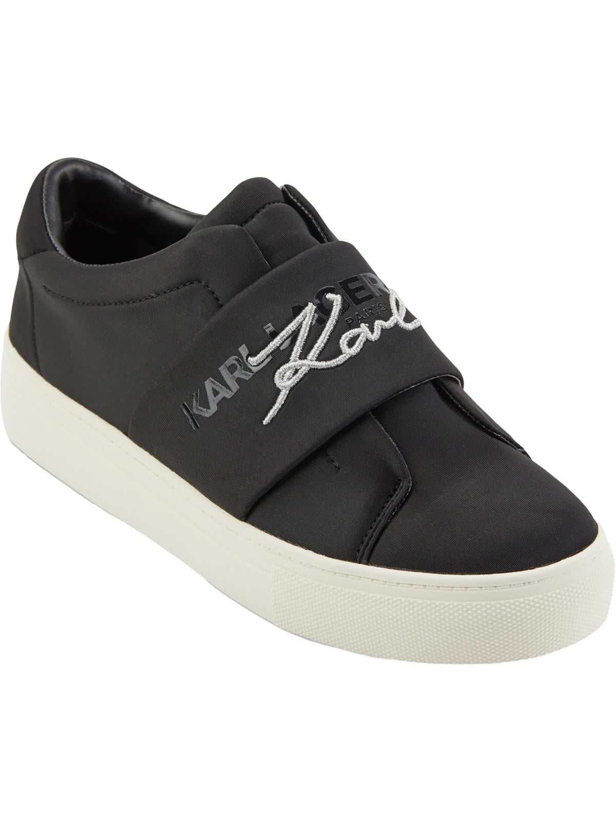 KARL LAGERFELD Womens Black Logo Stretch Cushioned Cameli Round Toe Platform Slip On Sneakers Shoes 5.5 M Walmart