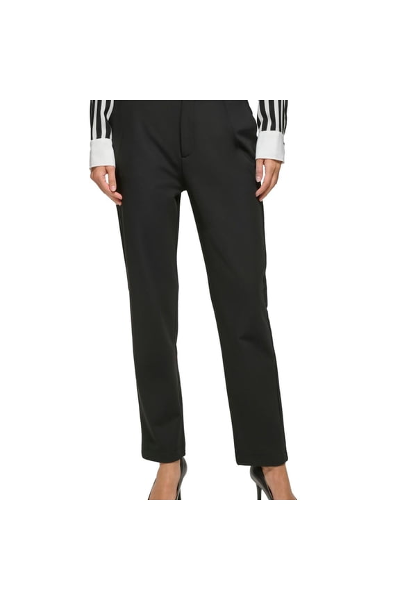 Karl Lagerfeld Womens Compression Dress Pants, Black, 2