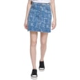 thumbnail image 1 of Karl Lagerfeld Paris Womens Logo Print Mini Skirt Bluestar Wash 12, 1 of 1