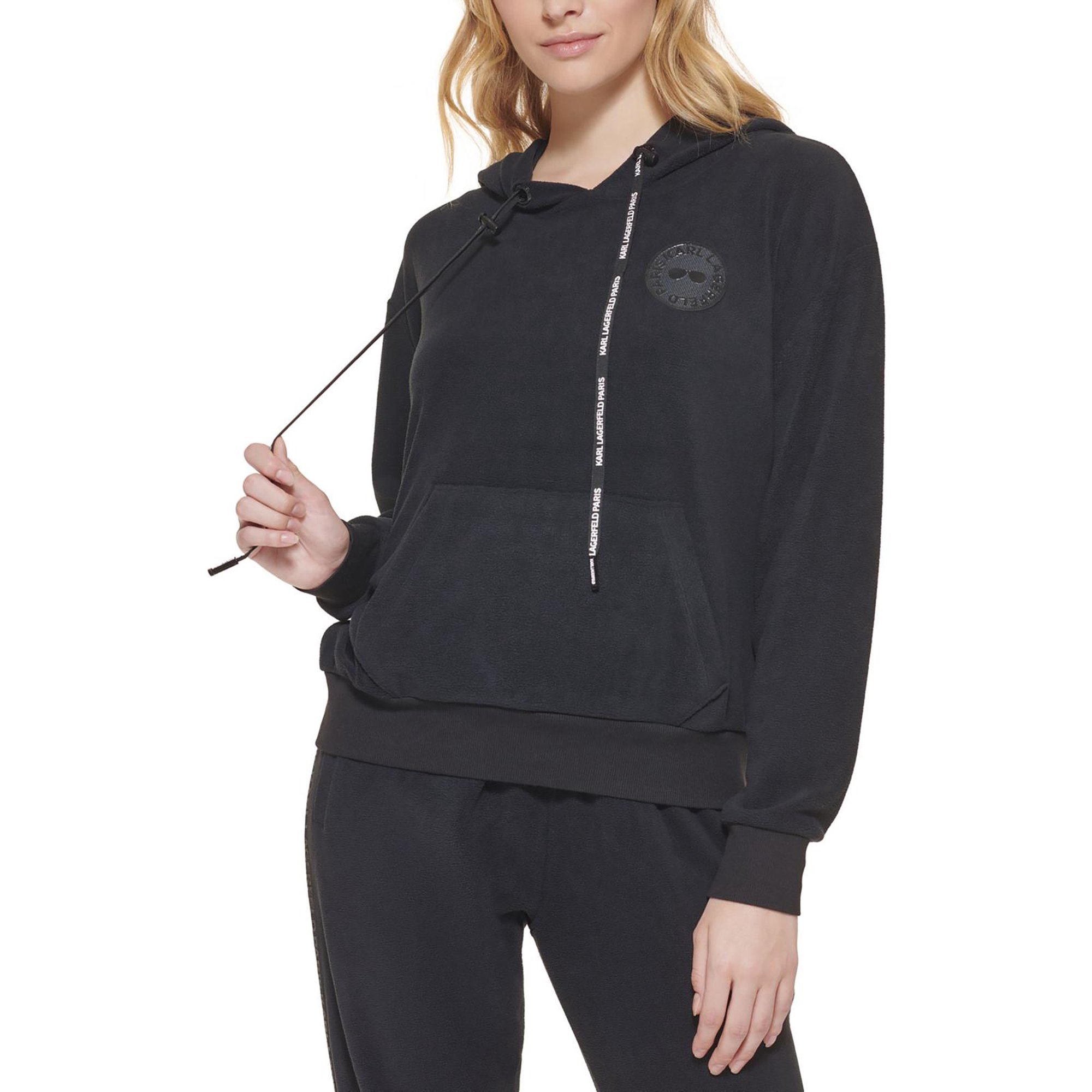 Karl Lagerfeld Paris Womens Micro-Fleece Soft Hoodie - Walmart.com