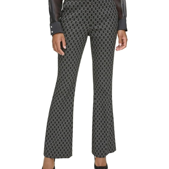 Karl Lagerfeld Womens Flare Leg Casual Trouser Pants, Black, 12