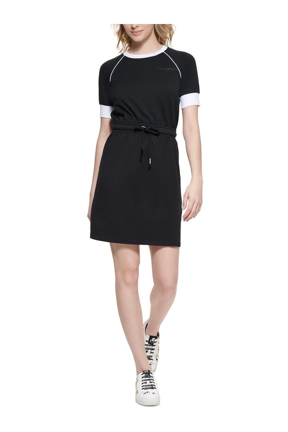 Womens Tie Waist Knee Midi Dress