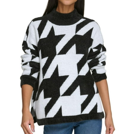 Karl Lagerfeld Womens Eyelash Pullover Sweater, White, X-Large