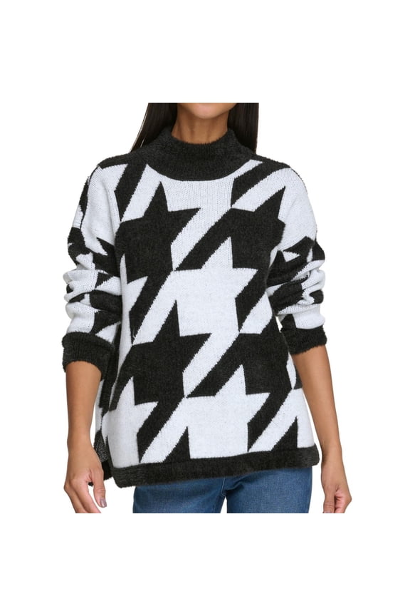 Karl Lagerfeld Womens Eyelash Pullover Sweater, White, X-Large