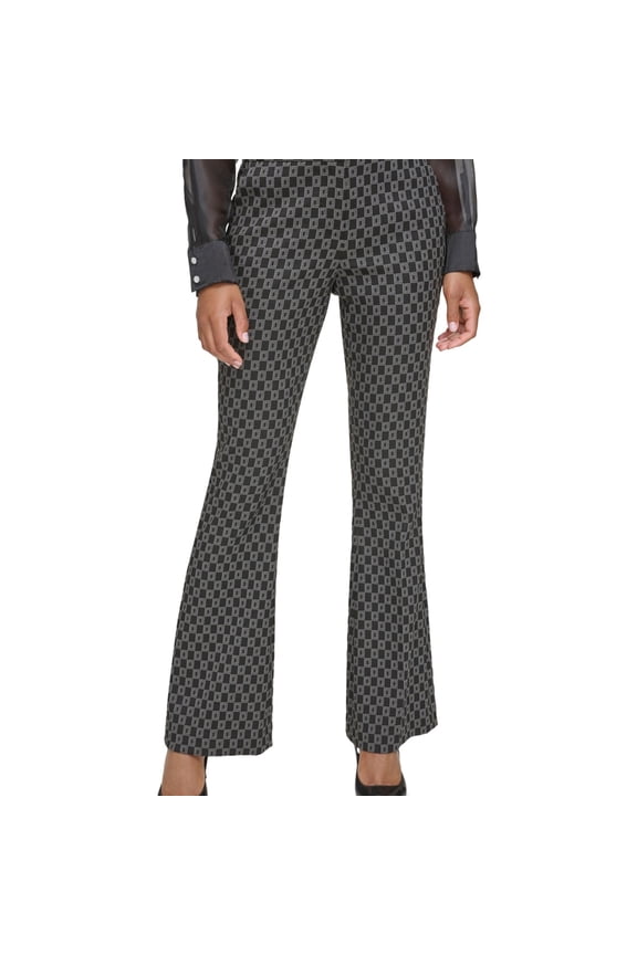 Karl Lagerfeld Womens Flare Leg Casual Trouser Pants, Black, 8