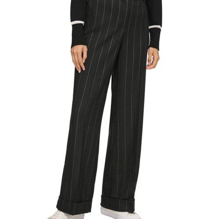 Karl Lagerfeld Womens Metallic Casual Trouser Pants, Black, 4