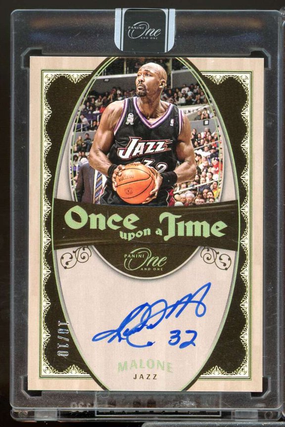 Karl Malone /10 2023-24 Panini One and One Once Upon a Time Autograph Gold #2