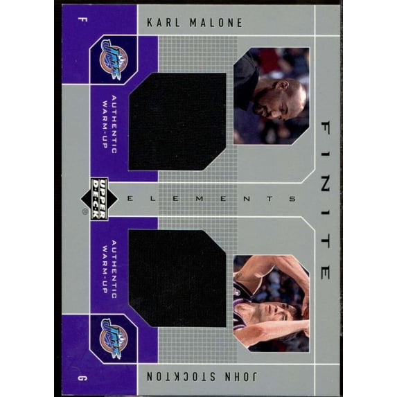 Karl Malone/John Stockton 2002-03 Upper Deck Finite Elements Dual Warm-Up #KMJS