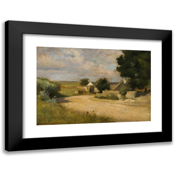Karl Maria Thuma 14x11 Black Modern Framed Museum Art Print Titled - At the Edge of a Village