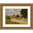 thumbnail image 1 of Karl Maria Thuma 14x11 Gold Ornate Wood Frame and Double Matted Museum Art Print Titled - At the Edge of a Village, 1 of 4