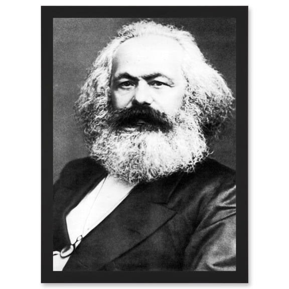 Karl Marx Vintage B&W Photo A4 Artwork Framed Wall Art Print