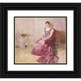 thumbnail image 1 of Karl Mediz 16x15 Black Ornate Wood Framed Double Matted Museum Art Print Titled - The Purple State Dress. Mrs. Von Birkenreuth (1891), 1 of 5