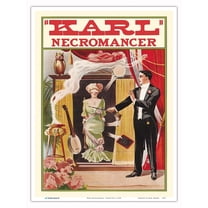 Karl Necromancer - Seance Act - Vintage Magic Poster c.1910 - Master Art Print (Unframed) 9in x 12in