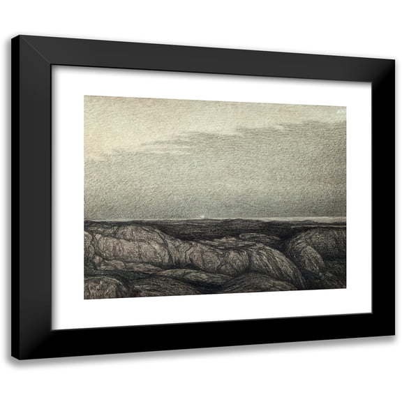 Karl Nordström 14x12 Black Modern Framed Museum Art Print Titled - Evening at the Vantage Point (1904)