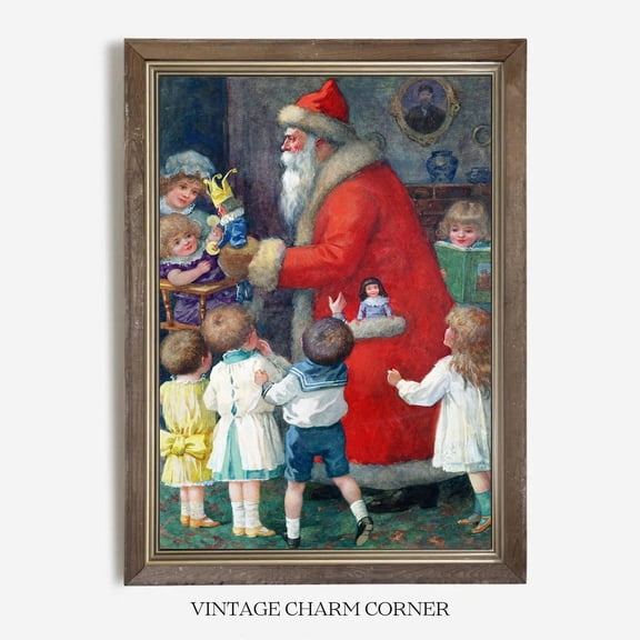 Karl Roger Santa Claus Wall Art Vintage Christmas Decor Living Room Bedroom Office