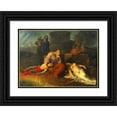 thumbnail image 1 of Karl Russ 24x18 Black Ornate Framed Double Matted Museum Art Print Titled: Hecabe with the Corpses of Her Children Polyxena and Polydoros at the Tomb of Achilles (1809), 1 of 5
