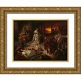 thumbnail image 1 of Karl Theodor von Piloty 14x11 Gold Ornate Wood Frame and Double Matted Museum Art Print Titled - Nero on the Ruins of Rome, 1 of 4