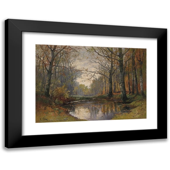 Karl Vikas 14x11 Black Modern Framed Museum Art Print Titled - Autumnal Forest Landscape