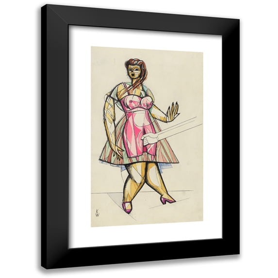 Karl Wiener 10x14 Black Modern Framed Museum Art Print Titled - Horror (Around 1941-1942)