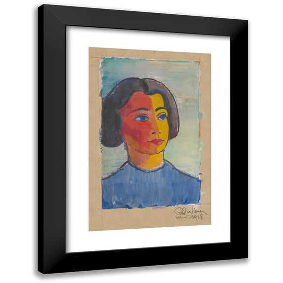 Karl Wiener 11x14 Black Modern Framed Museum Art Print Titled - Female Portrait (Approx. 1938)
