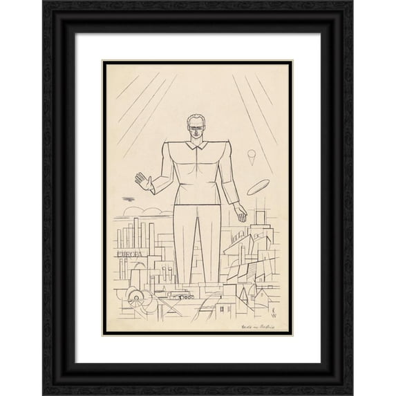 Karl Wiener 11x14 Black Ornate Wood Framed Double Matted Museum Art Print Titled: The White God