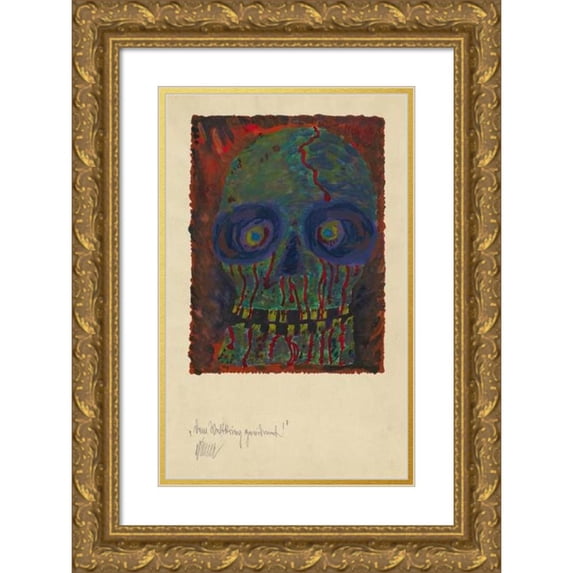 Karl Wiener 11x14 Gold Ornate Wood Frame and Double Matted Museum Art Print Titled - Dedicated to the World War! (Around 1923)