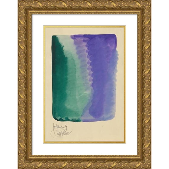 Karl Wiener 11x14 Gold Ornate Wood Frame and Double Matted Museum Art Print Titled - Dyit Studies, 10 Leaves IX (1923)