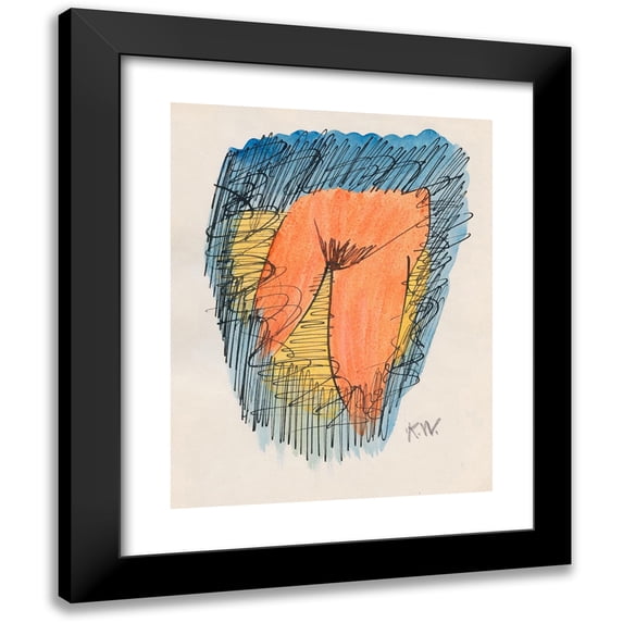 Karl Wiener 12x14 Black Modern Framed Museum Art Print Titled - From My Life, 50 Leaves V (1923)